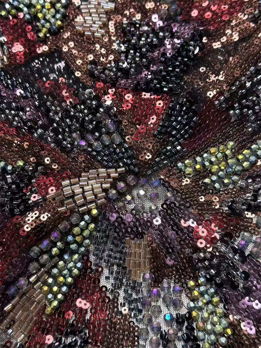 Beaded Tulle Fabric - 5 Yards | COD HN633