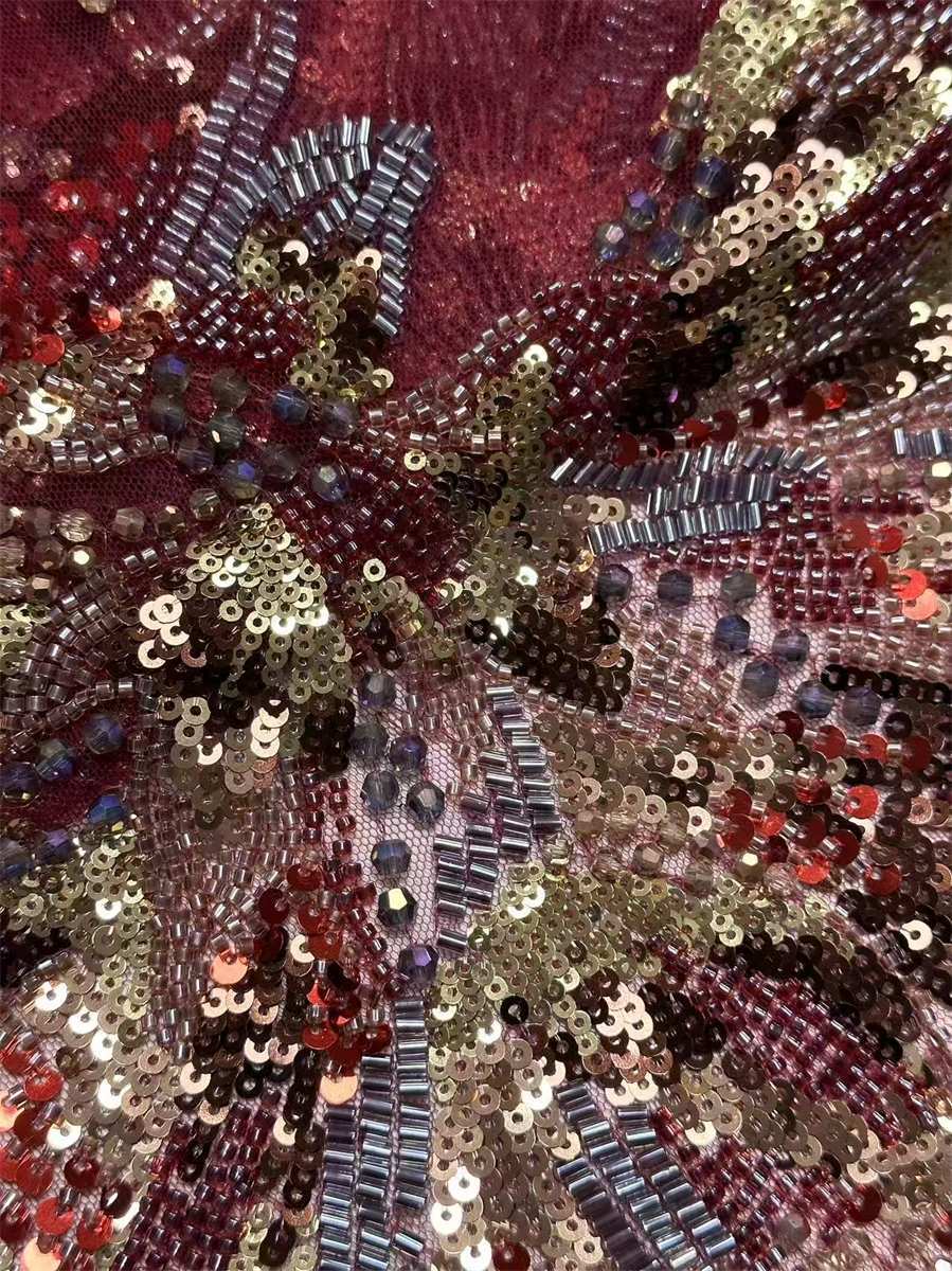 Beaded Tulle Fabric - 5 Yards | COD HN634