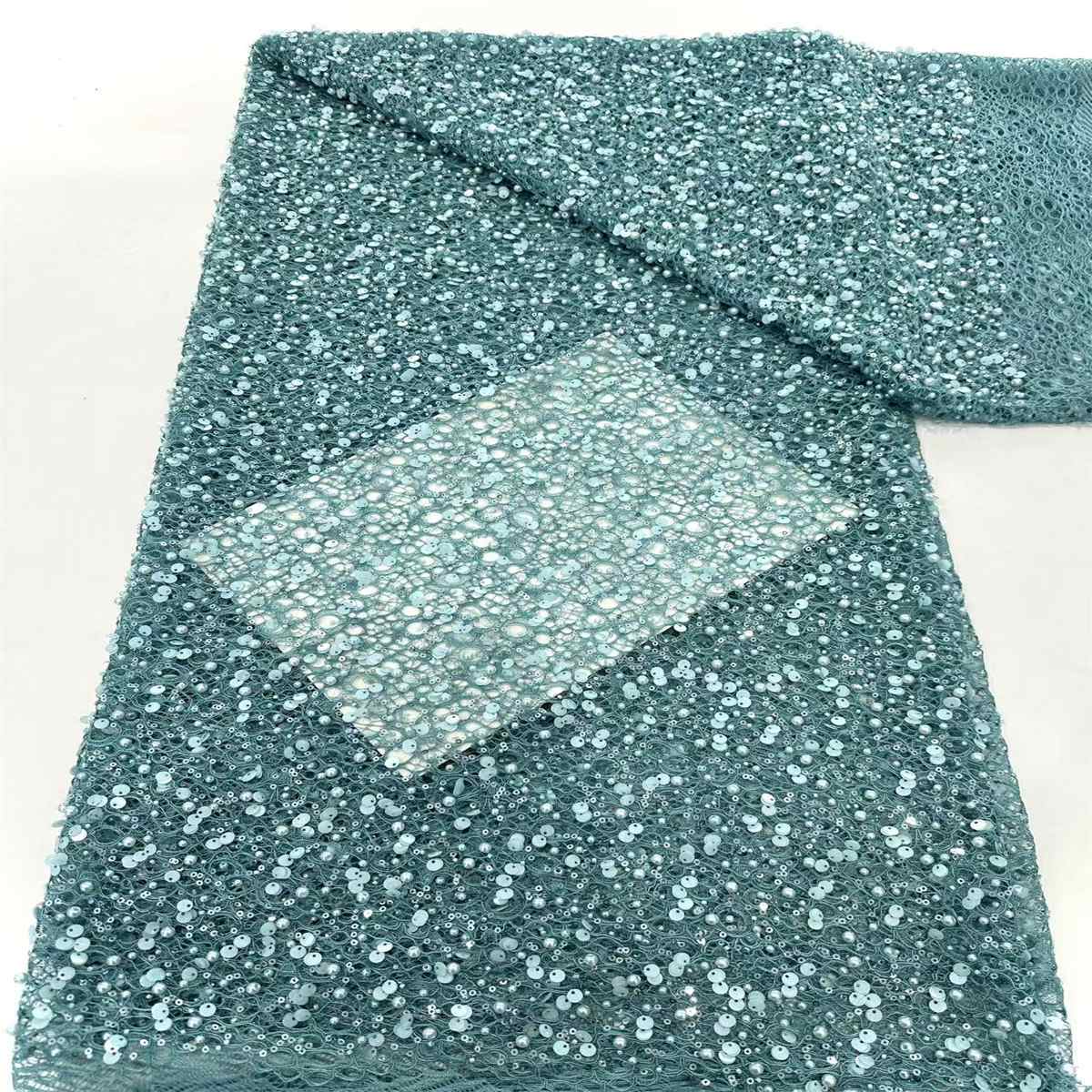 Beaded Lace Fabric - 5 Yards | COD HN044
