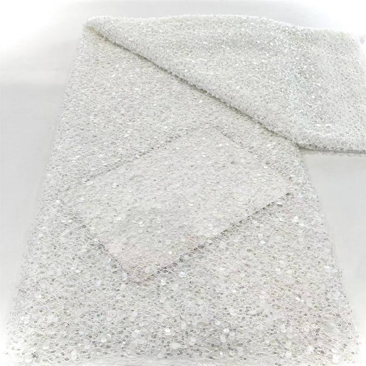 Beaded Lace Fabric - 5 Yards | COD HN044
