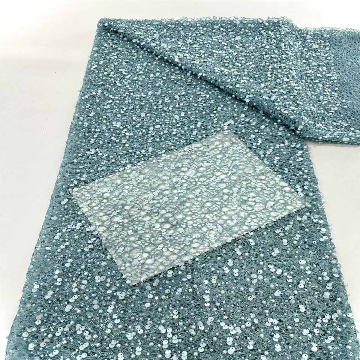 Beaded Lace Fabric - 5 Yards | COD HN044