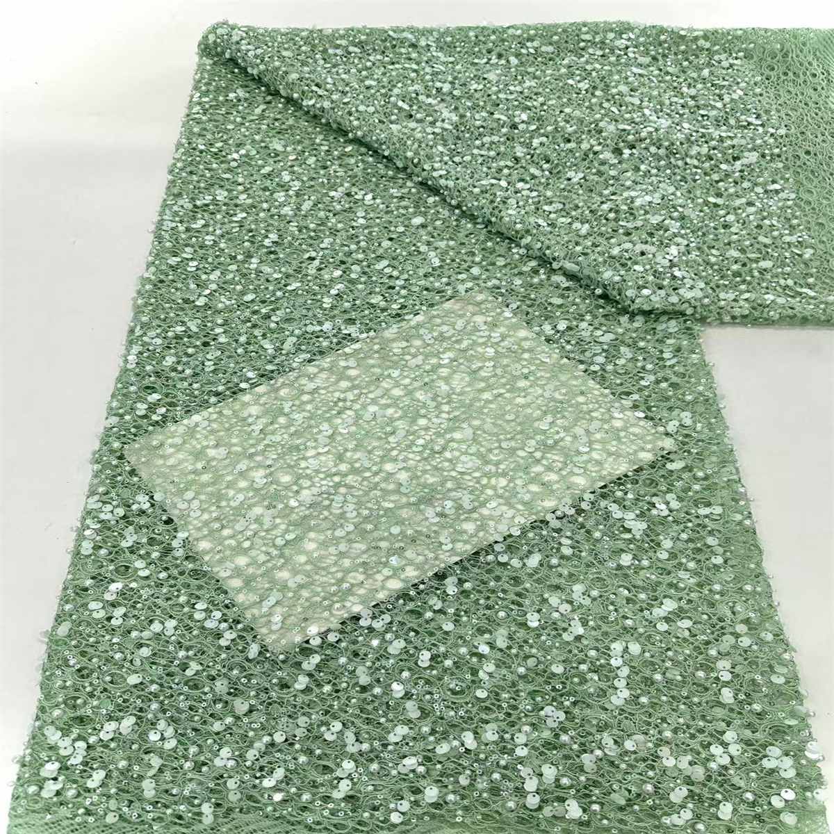 Beaded Lace Fabric - 5 Yards | COD HN044