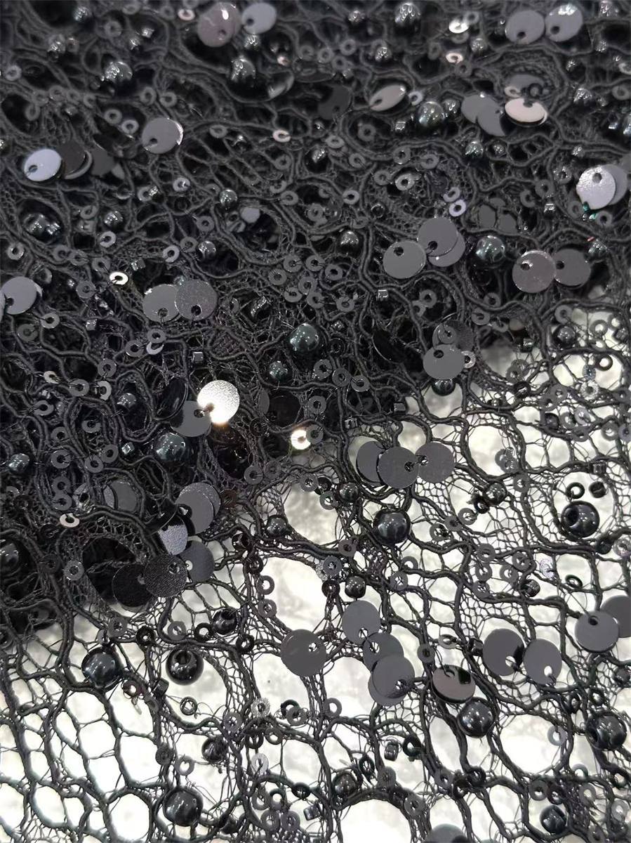 Beaded Lace Fabric - 5 Yards | COD HN044
