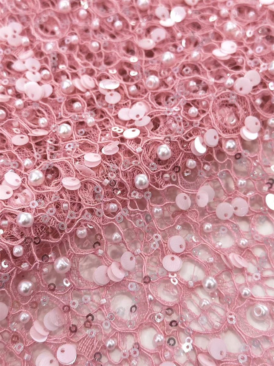 Beaded Lace Fabric - 5 Yards | COD HN044