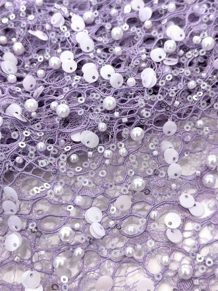 Beaded Lace Fabric - 5 Yards | COD HN044