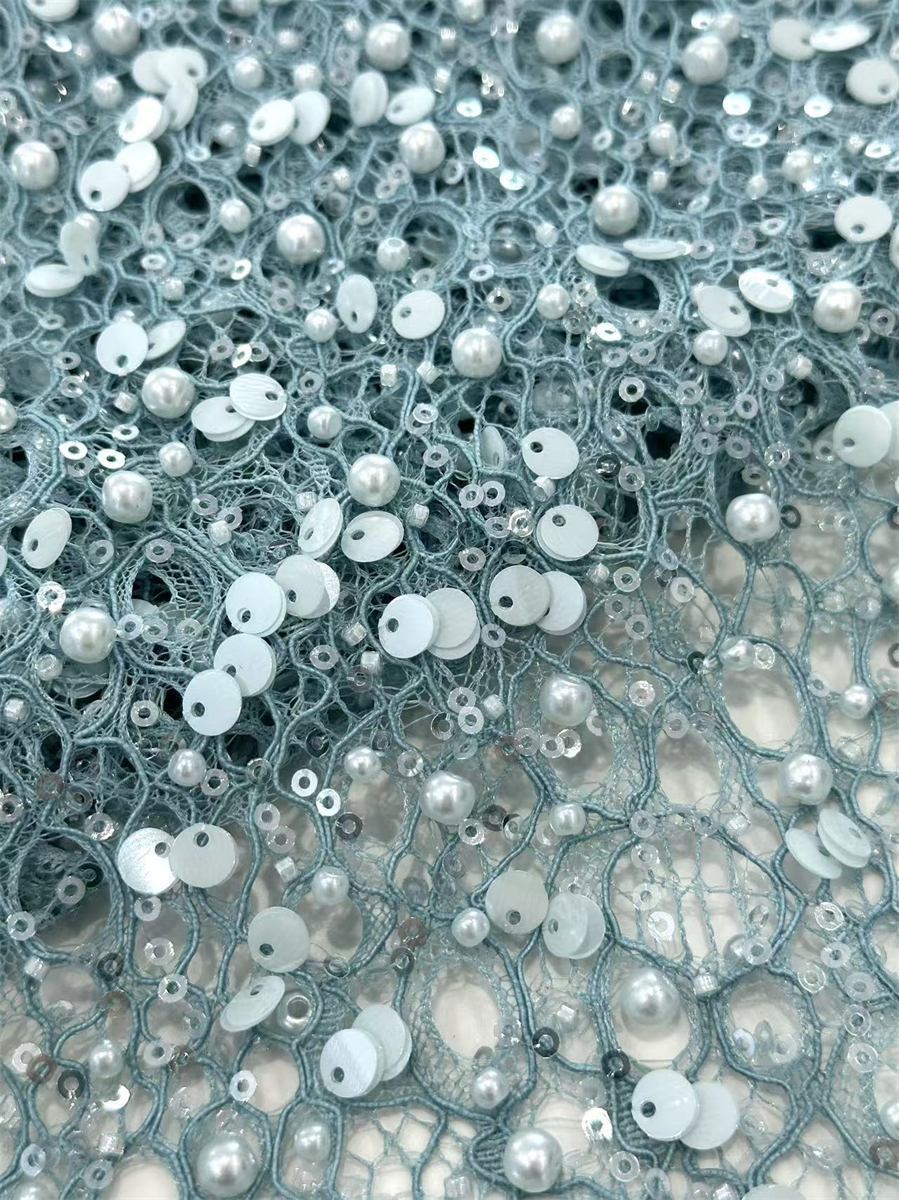 Beaded Lace Fabric - 5 Yards | COD HN044