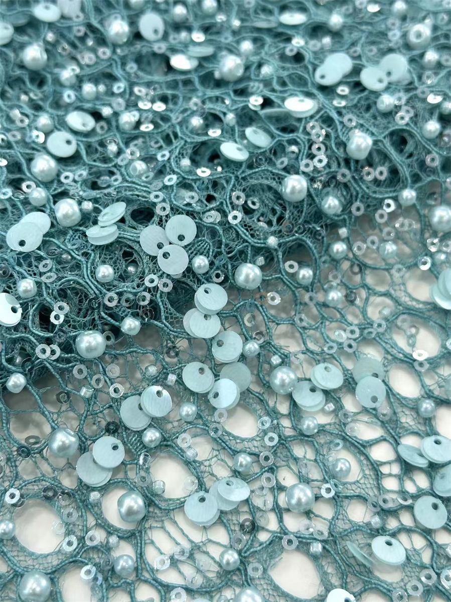 Beaded Lace Fabric - 5 Yards | COD HN044