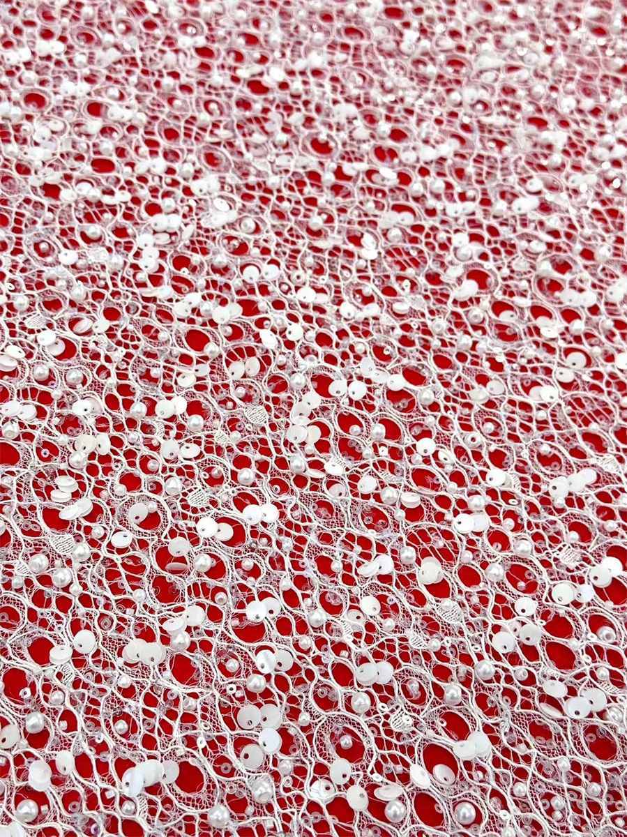 Beaded Lace Fabric - 5 Yards | COD HN044