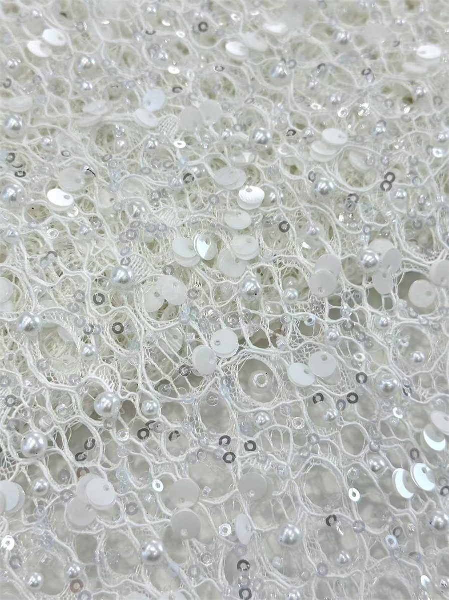 Beaded Lace Fabric - 5 Yards | COD HN044