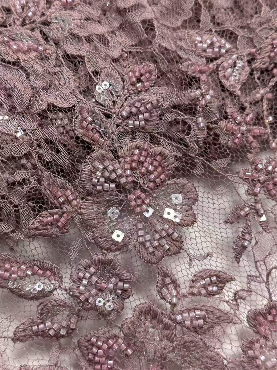 Beaded Lace Fabric - 5 Yards | COD HN637