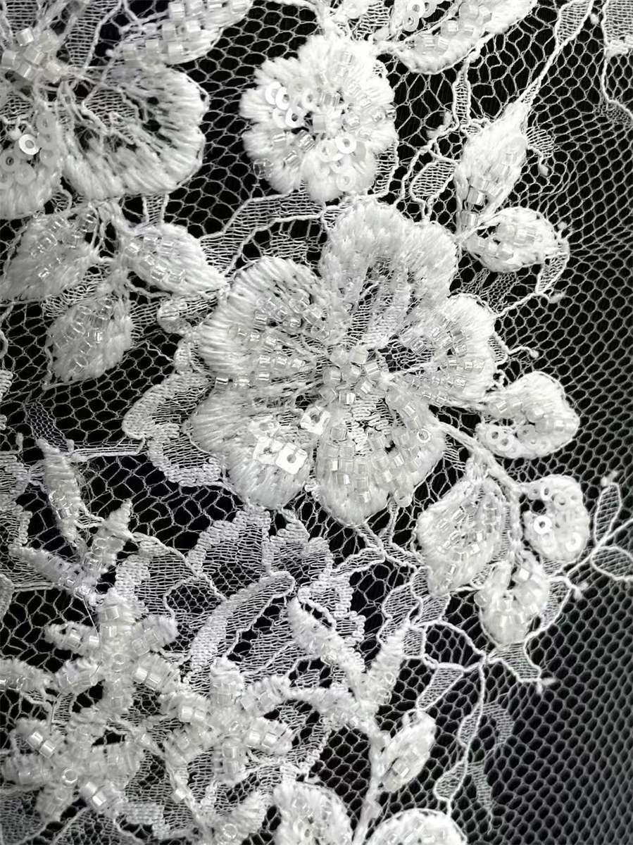Beaded Lace Fabric - 5 Yards | COD HN637