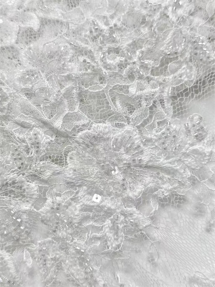 Beaded Lace Fabric - 5 Yards | COD HN637