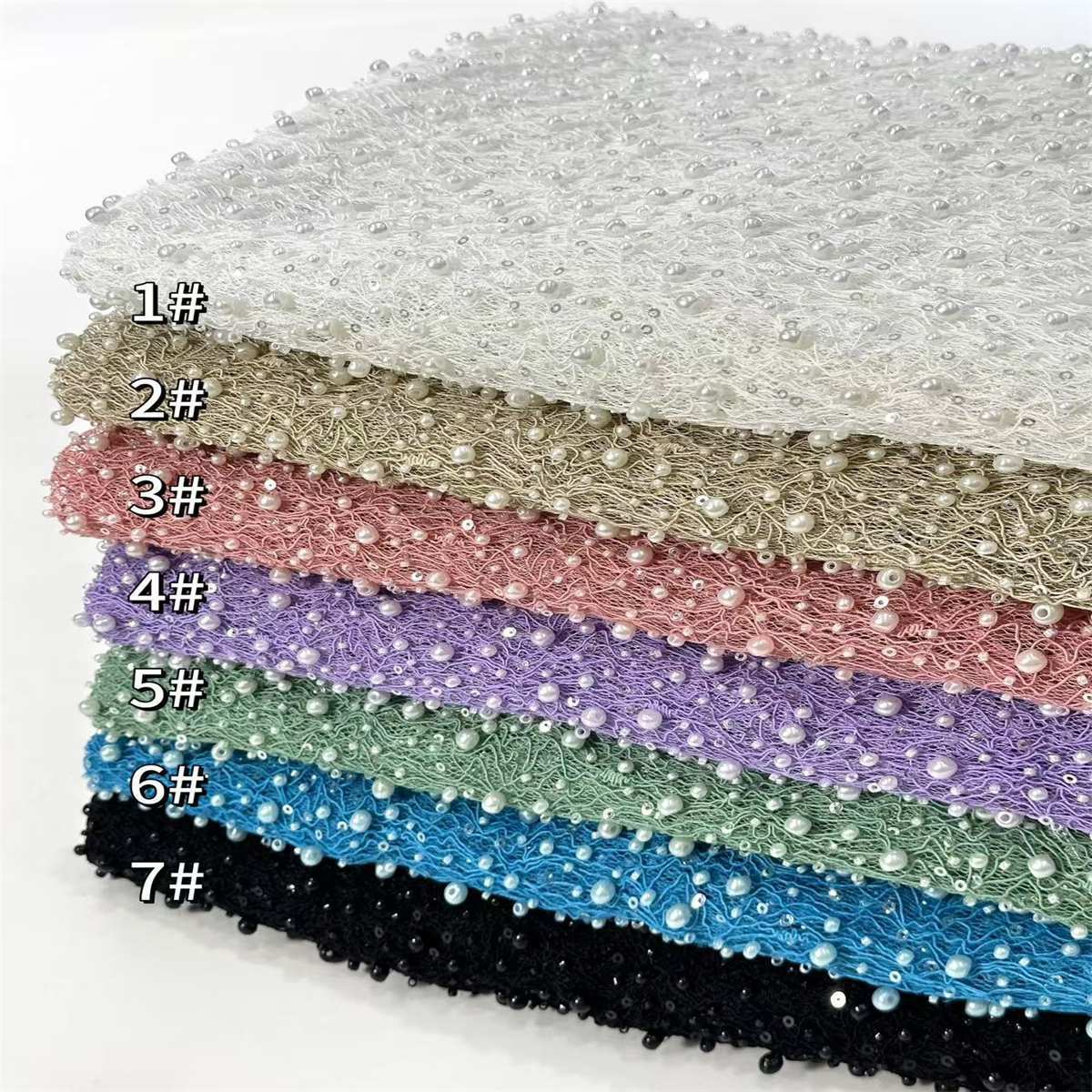 Beaded Lace Fabric - 5 Yards | COD HN123
