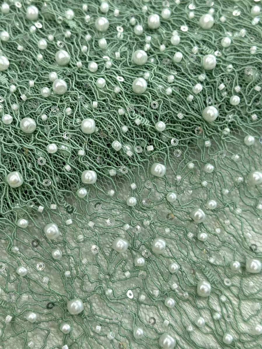 Beaded Lace Fabric - 5 Yards | COD HN123