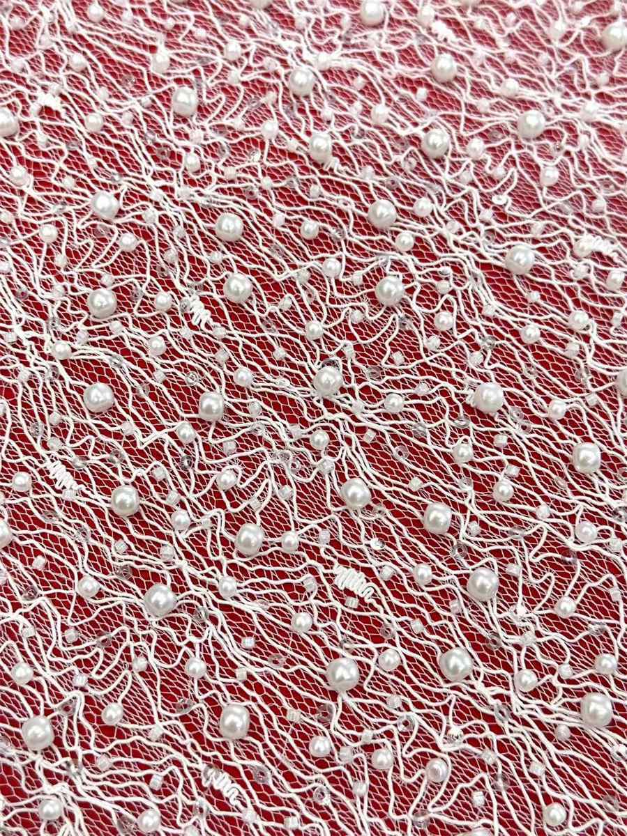 Beaded Lace Fabric - 5 Yards | COD HN123