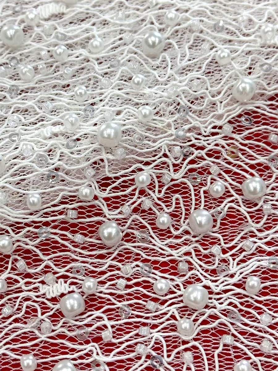 Beaded Lace Fabric - 5 Yards | COD HN123