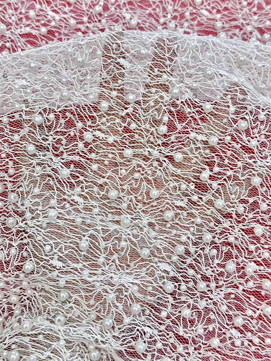 Beaded Lace Fabric - 5 Yards | COD HN123