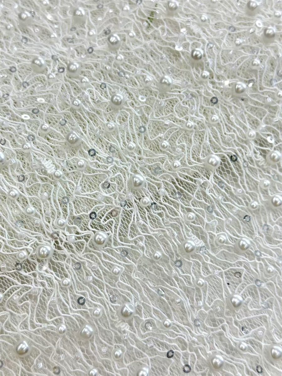 Beaded Lace Fabric - 5 Yards | COD HN123