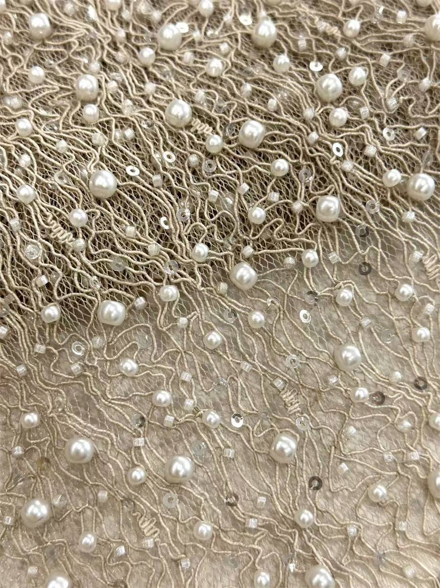 Beaded Lace Fabric - 5 Yards | COD HN123