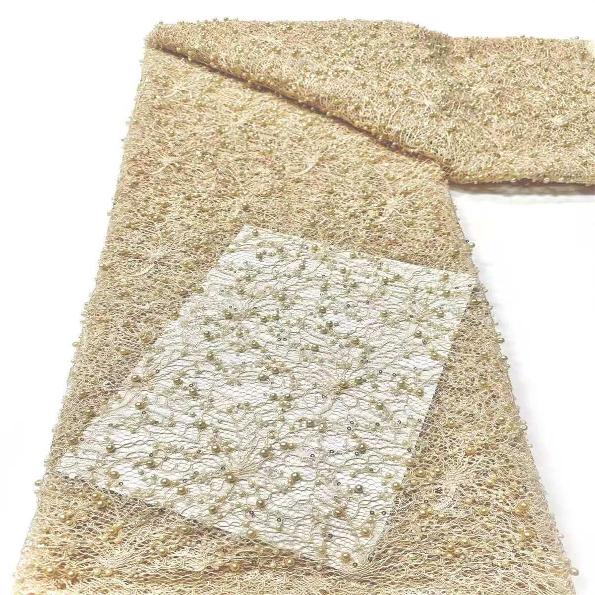 Beaded Lace Fabric - 5 Yards | COD HN584