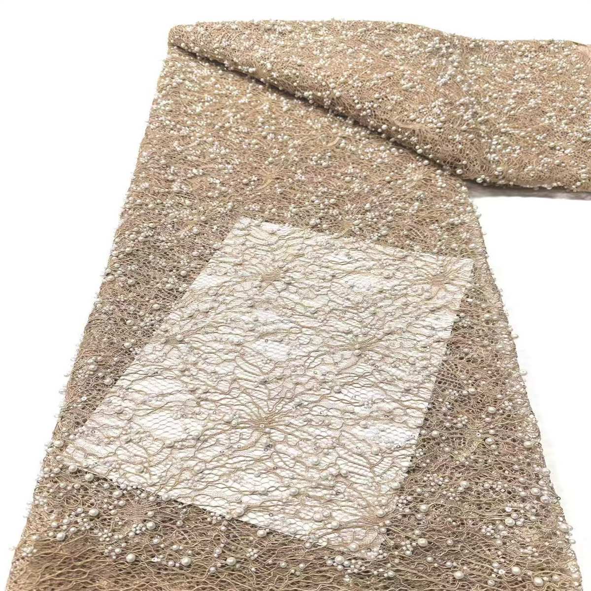 Beaded Lace Fabric - 5 Yards | COD HN584