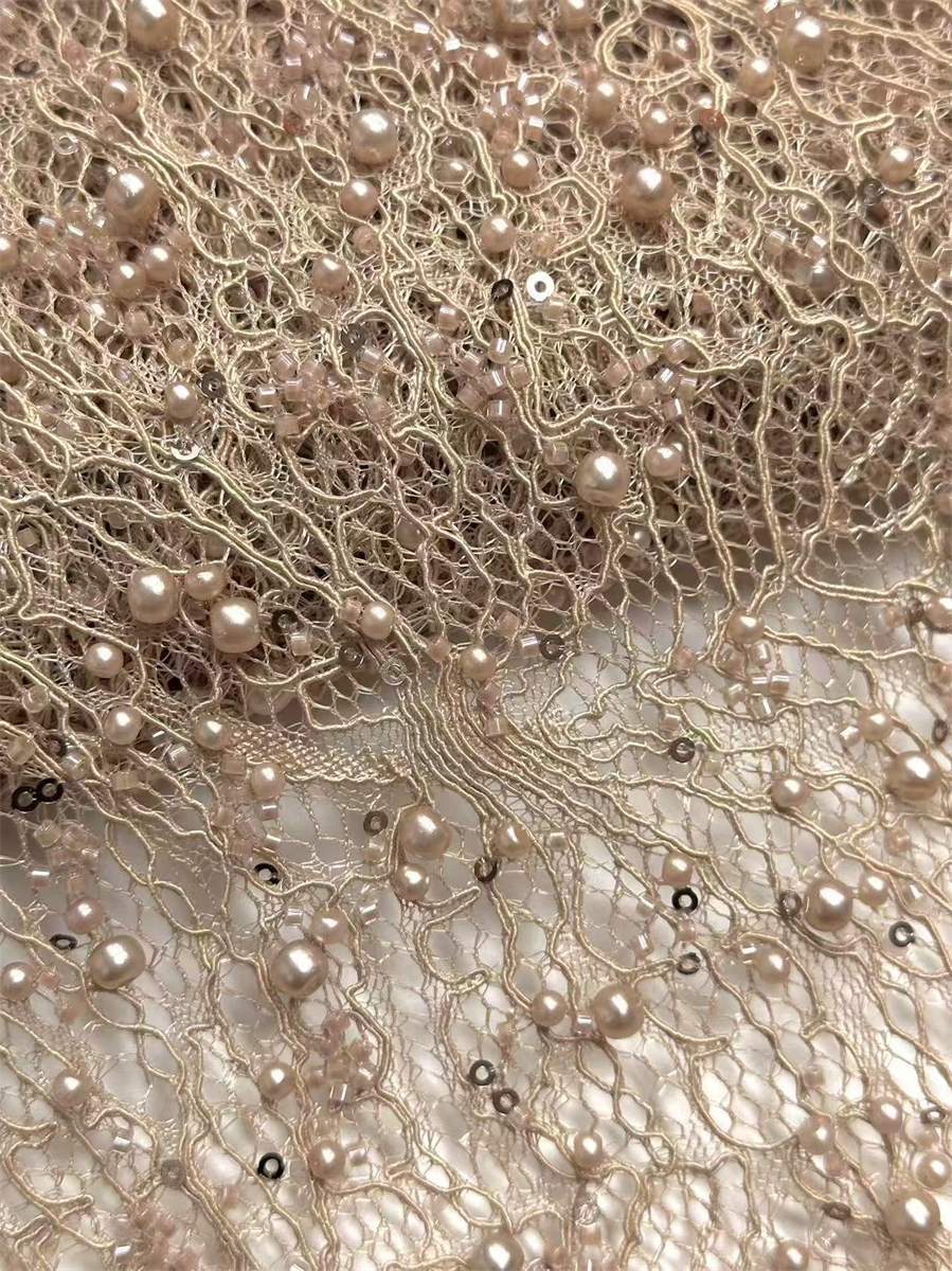 Beaded Lace Fabric - 5 Yards | COD HN584