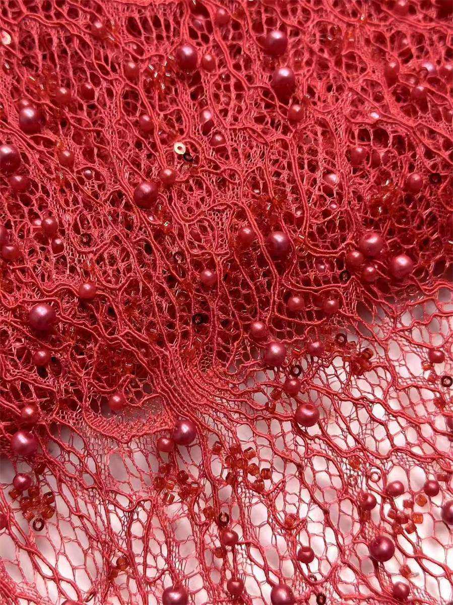 Beaded Lace Fabric - 5 Yards | COD HN584