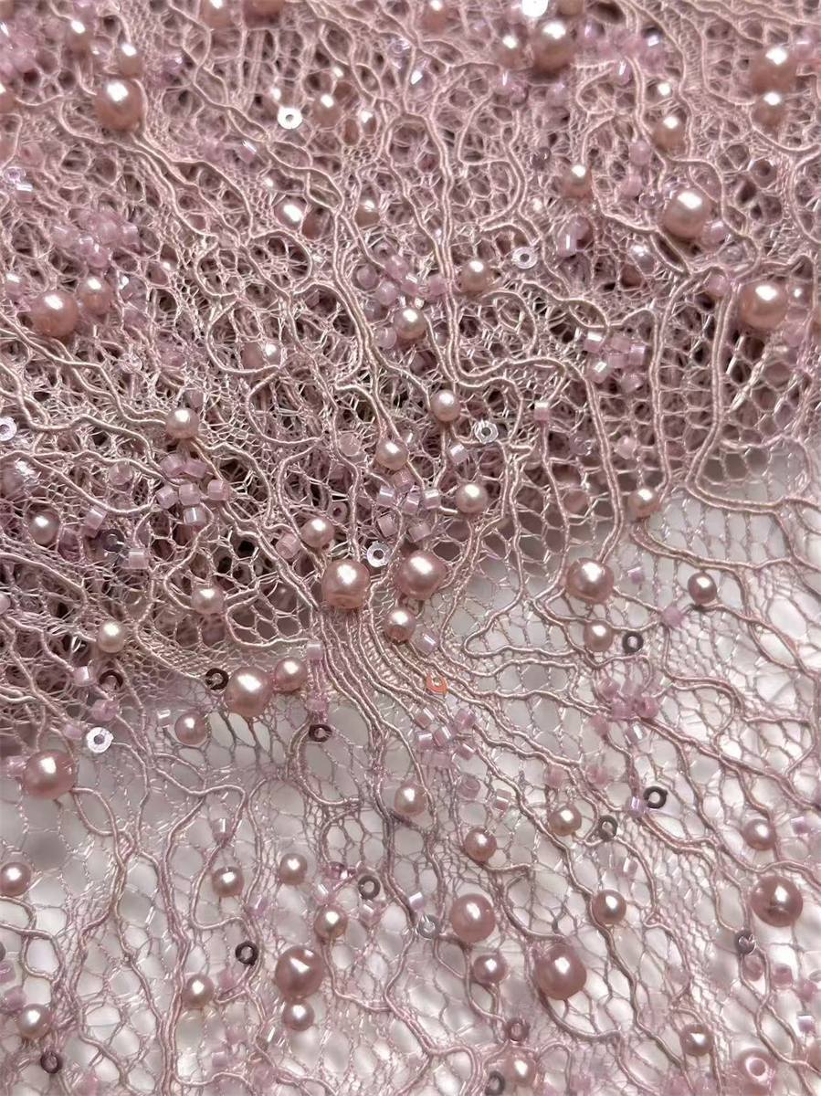 Beaded Lace Fabric - 5 Yards | COD HN584