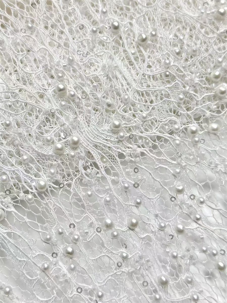 Beaded Lace Fabric - 5 Yards | COD HN584