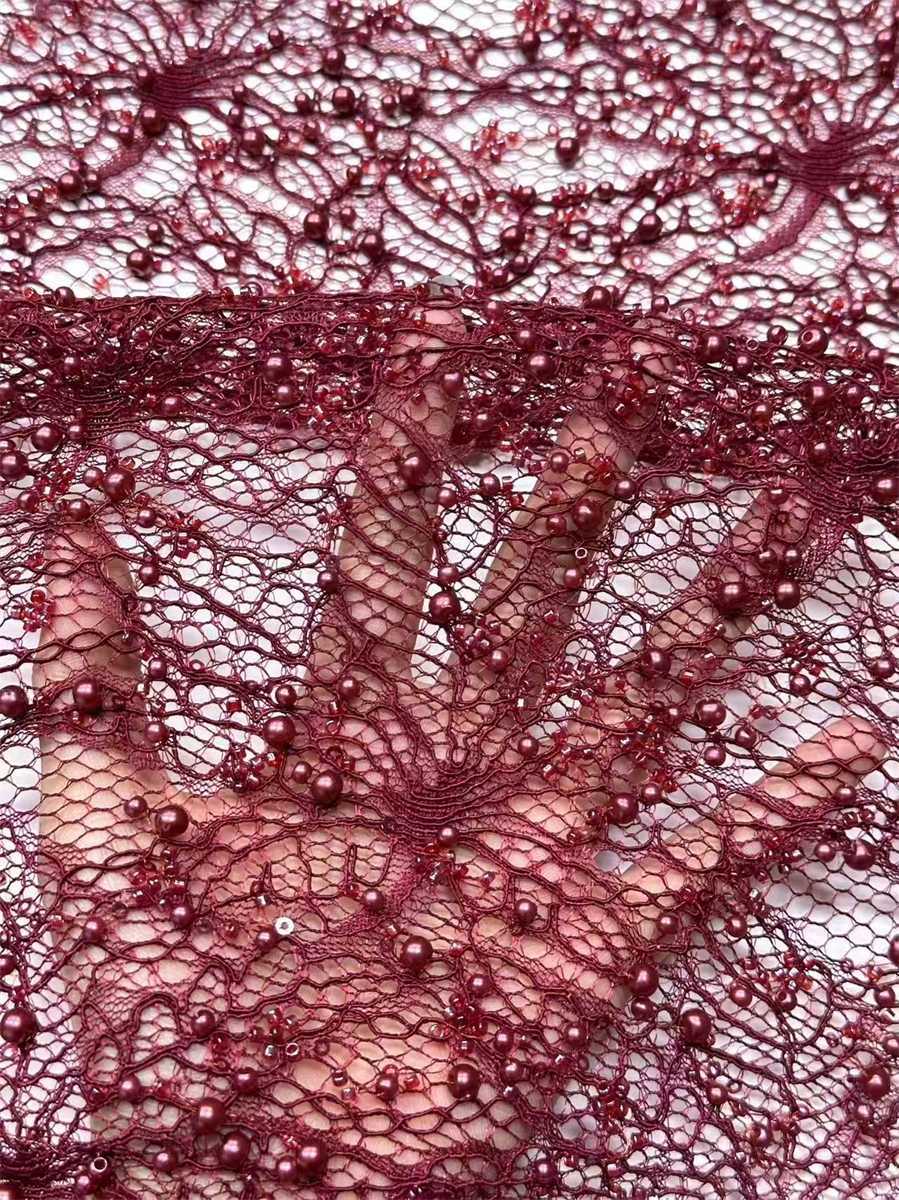 Beaded Lace Fabric - 5 Yards | COD HN584