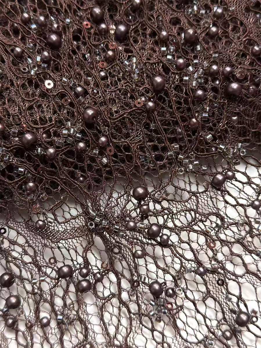 Beaded Lace Fabric - 5 Yards | COD HN584