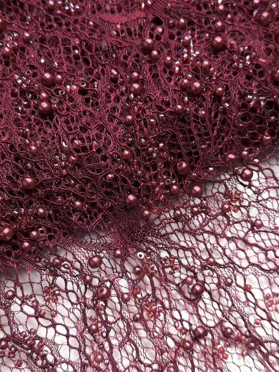 Beaded Lace Fabric - 5 Yards | COD HN584