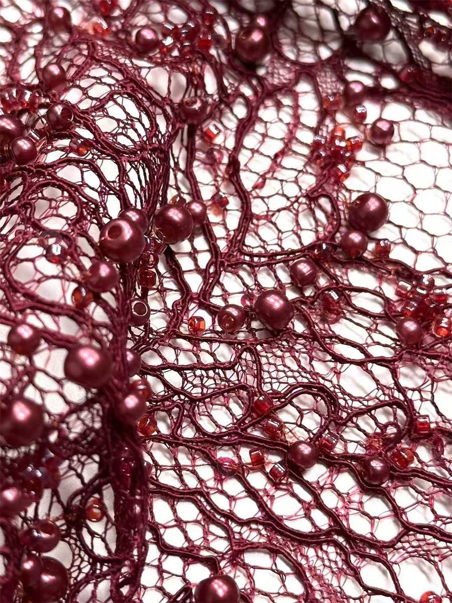 Beaded Lace Fabric - 5 Yards | COD HN584