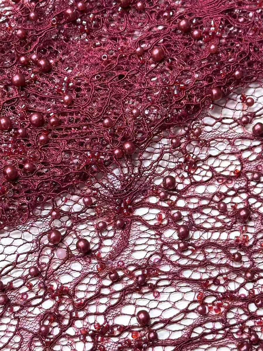 Beaded Lace Fabric - 5 Yards | COD HN584