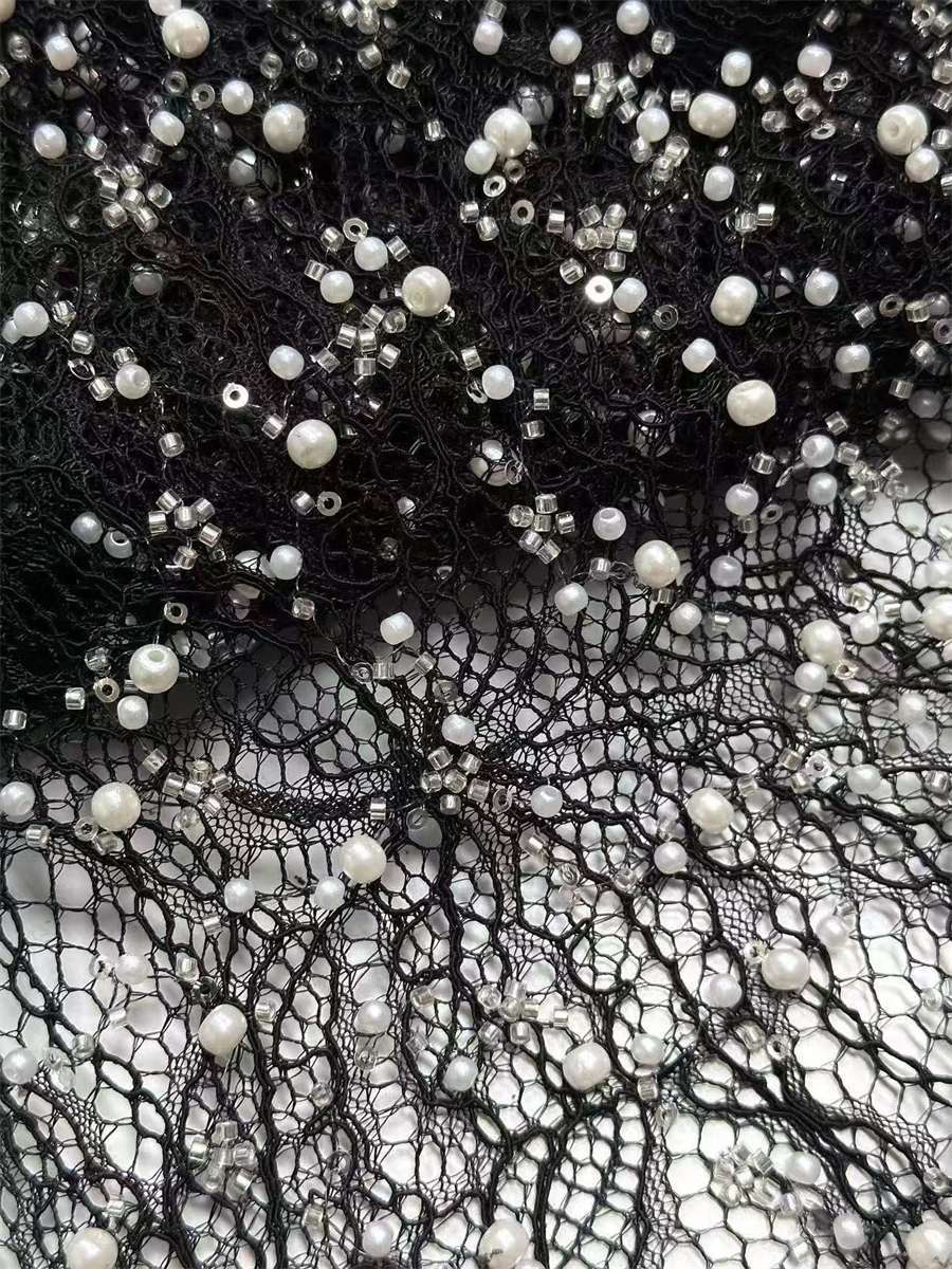 Beaded Lace Fabric - 5 Yards | COD HN584