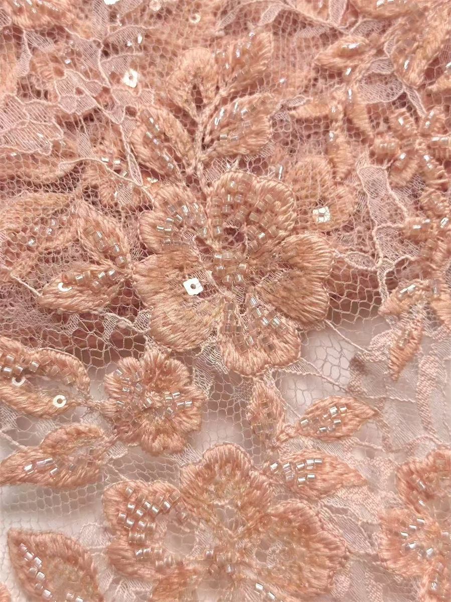 Beaded Lace Fabric - 5 Yards | COD HN637