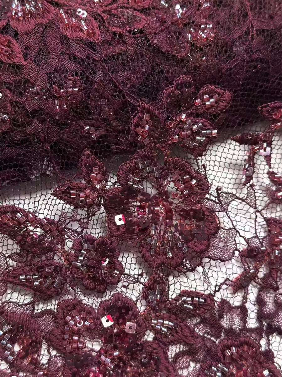Beaded Lace Fabric - 5 Yards | COD HN637