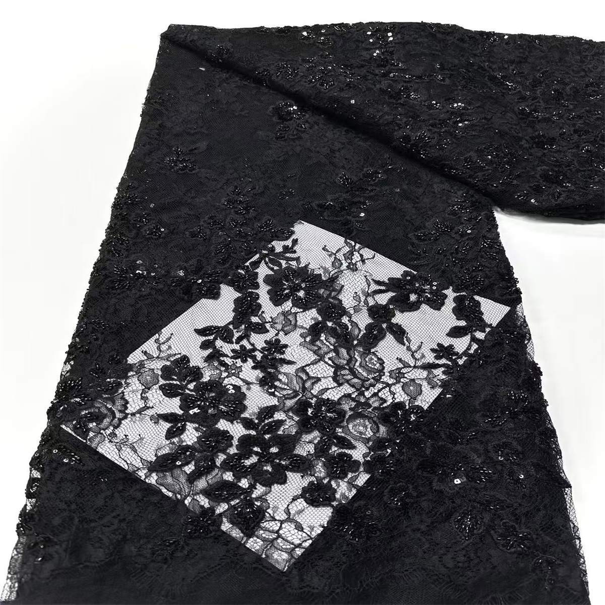 Beaded Lace Fabric - 5 Yards | COD HN637