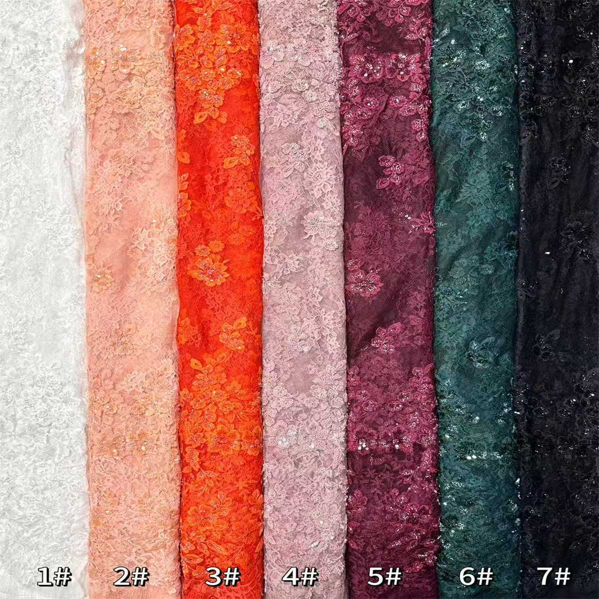 Beaded Lace Fabric - 5 Yards | COD HN637