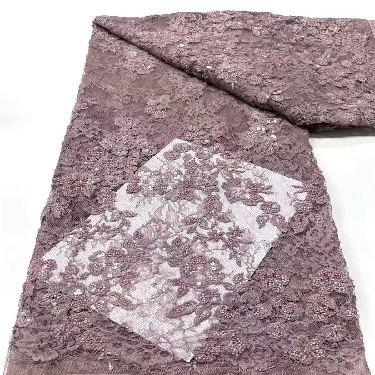 Beaded Lace Fabric - 5 Yards | COD HN637