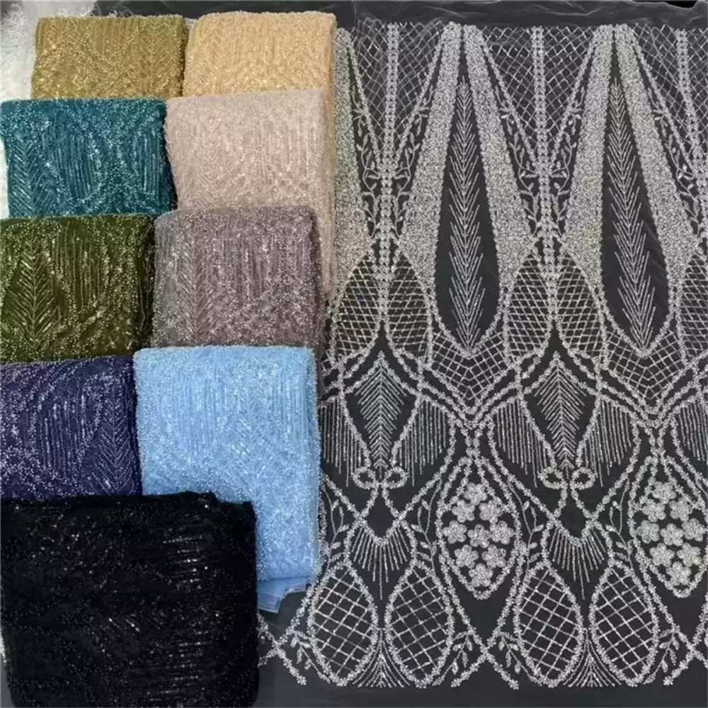 Beaded Tulle Fabric - 5 Yards | COD ZT017