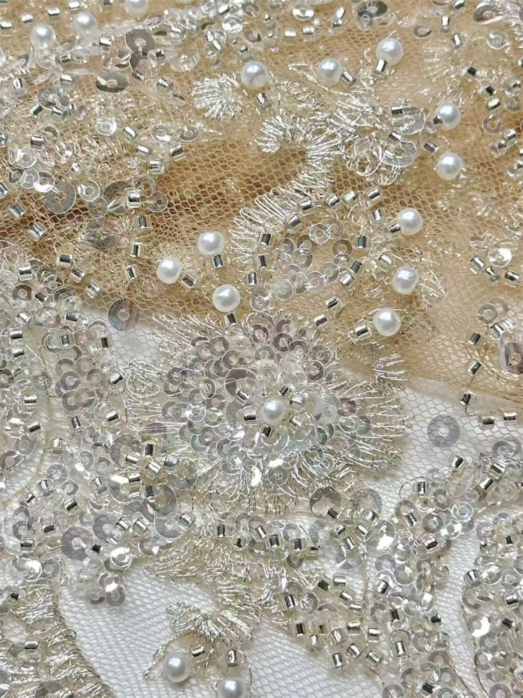 Beaded Lace Fabric - 5 Yards | COD HN537