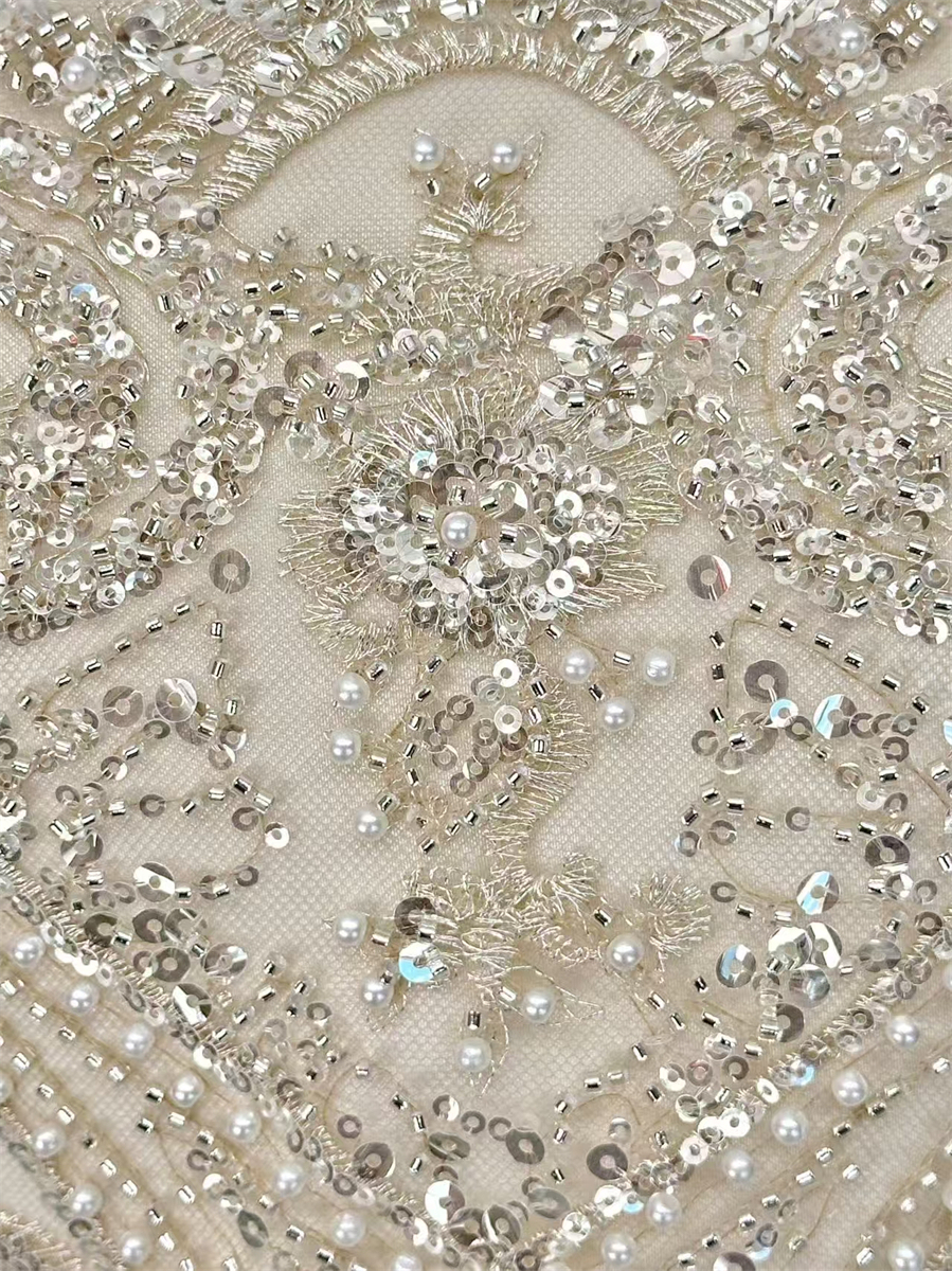 Beaded Lace Fabric - 5 Yards | COD HN537
