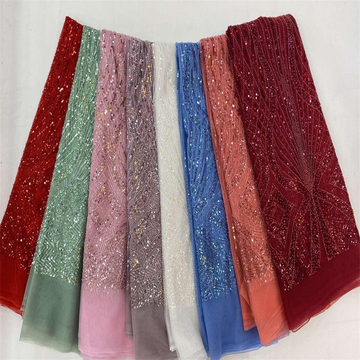 Beaded Tulle Fabric - 5 Yards | COD lil064
