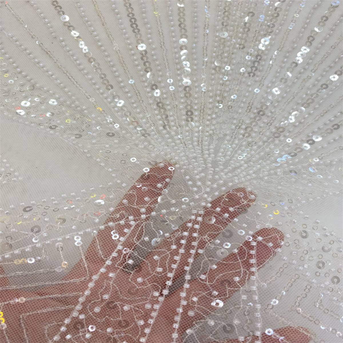 Beaded Tulle Fabric - 5 Yards | COD lil064