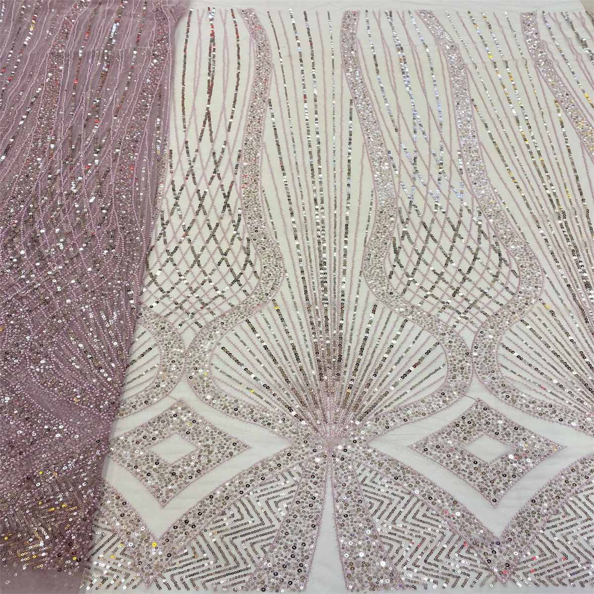 Beaded Tulle Fabric - 5 Yards | COD lil064