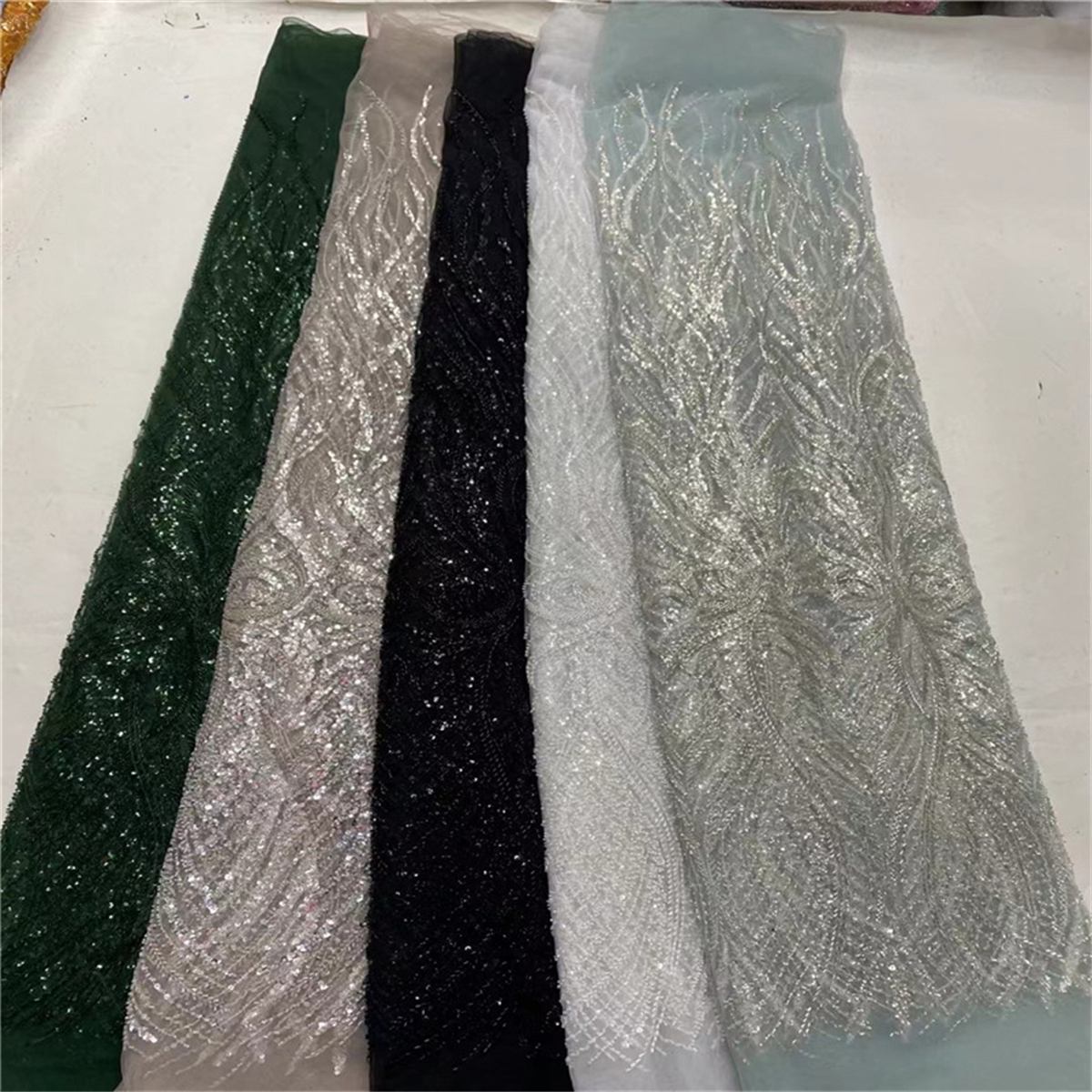 Beaded Tulle Fabric - 5 Yards | STN JLT066