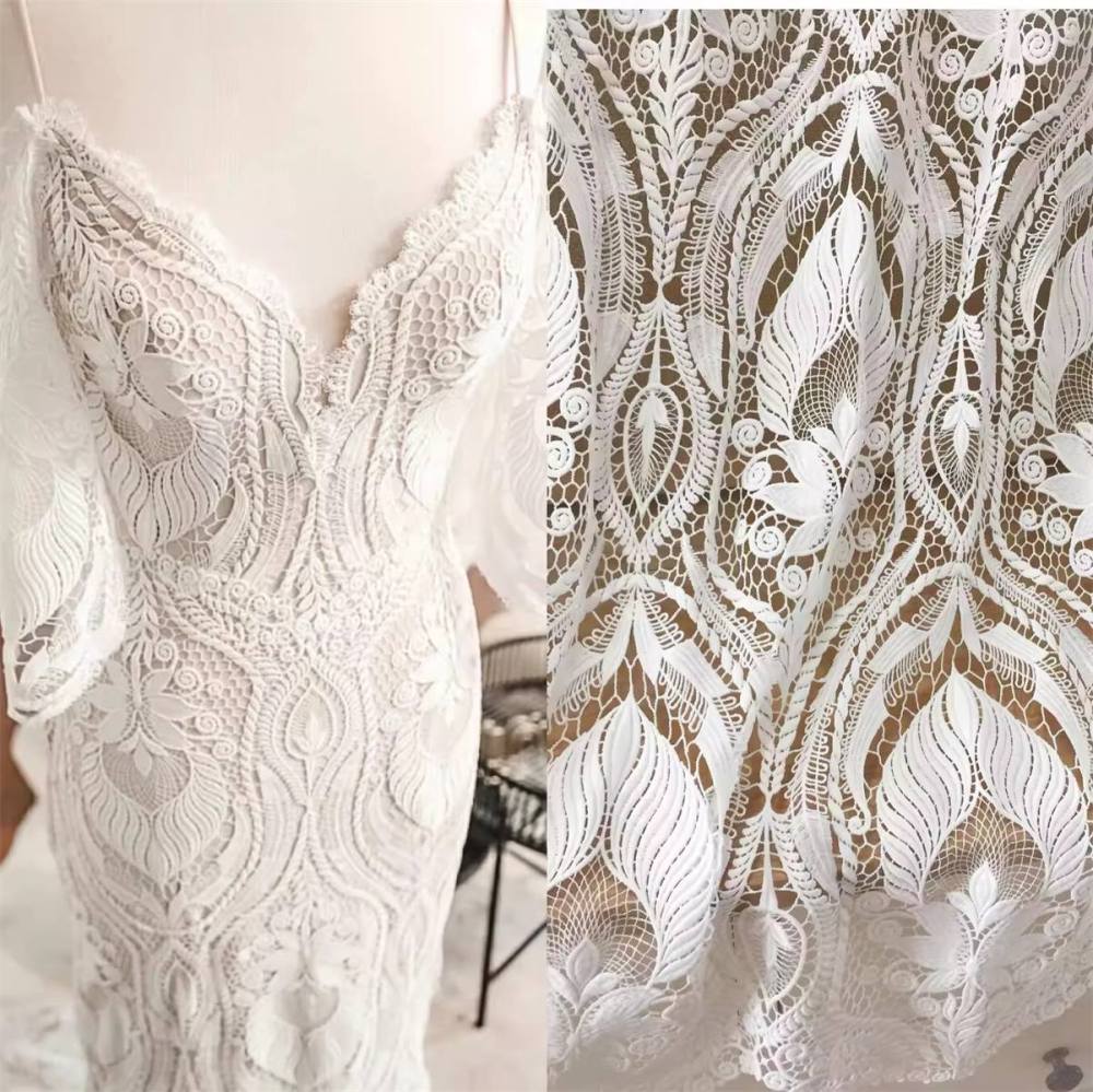 Bridal Lace Fabric - 1 Yard - Guipure Wedding Lace Fabric | STL SX140