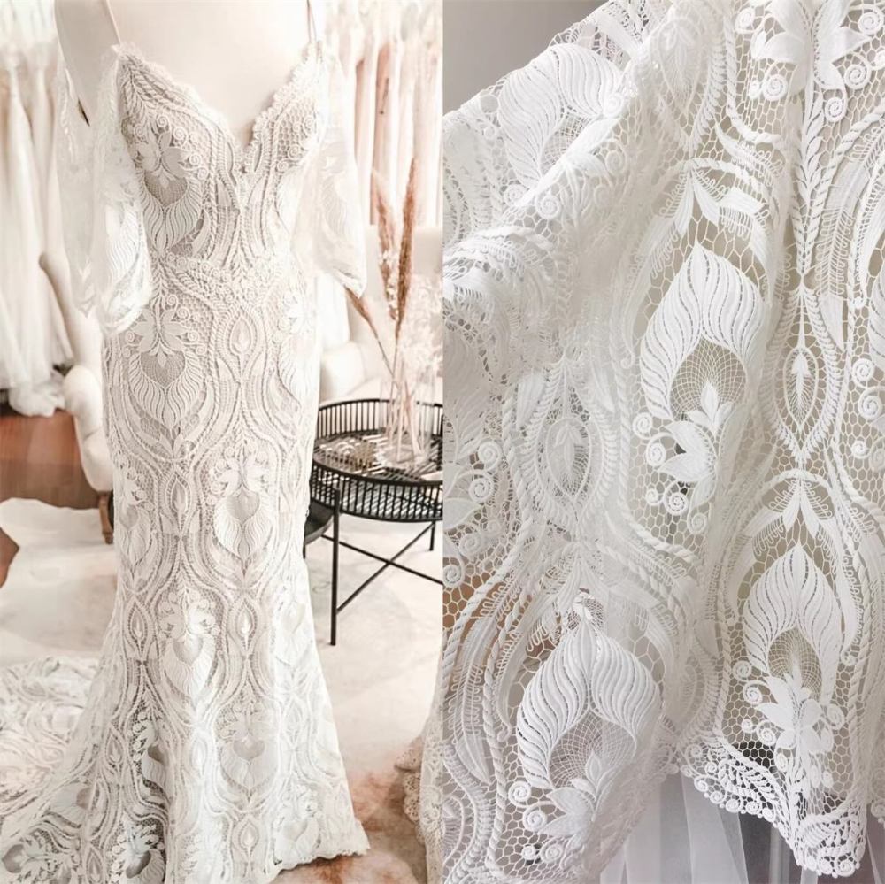 Bridal Lace Fabric - 1 Yard - Guipure Wedding Lace Fabric | STL SX140