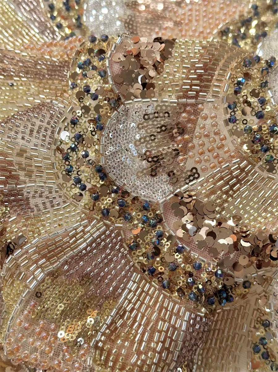 Beaded Tulle Fabric - 5 Yards | COD HN641